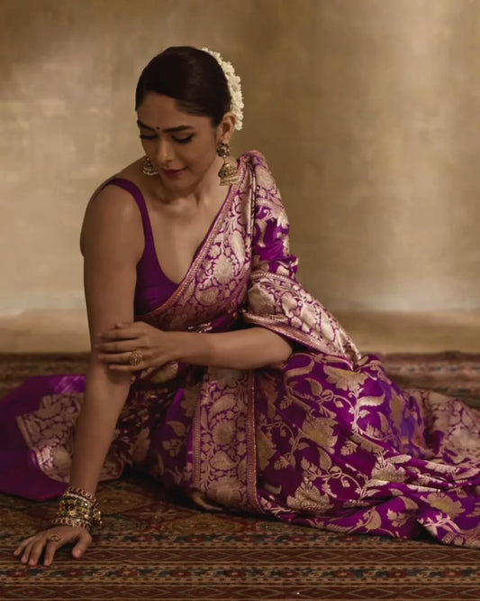 Royal Purple Banarasi Silk Saree