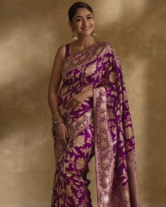 Royal Purple Banarasi Silk Saree