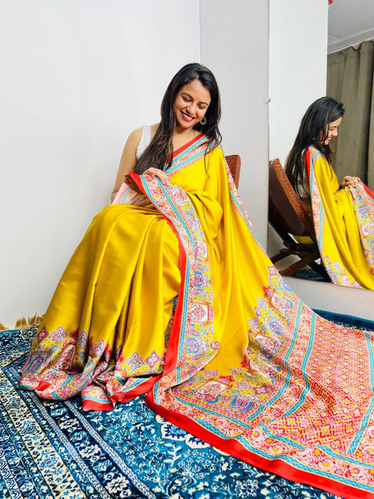 Art Silk Saree with Heritage Border