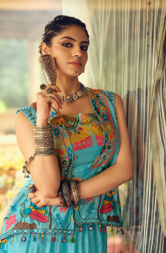 Royal Chinon Embroidered Lehenga Set