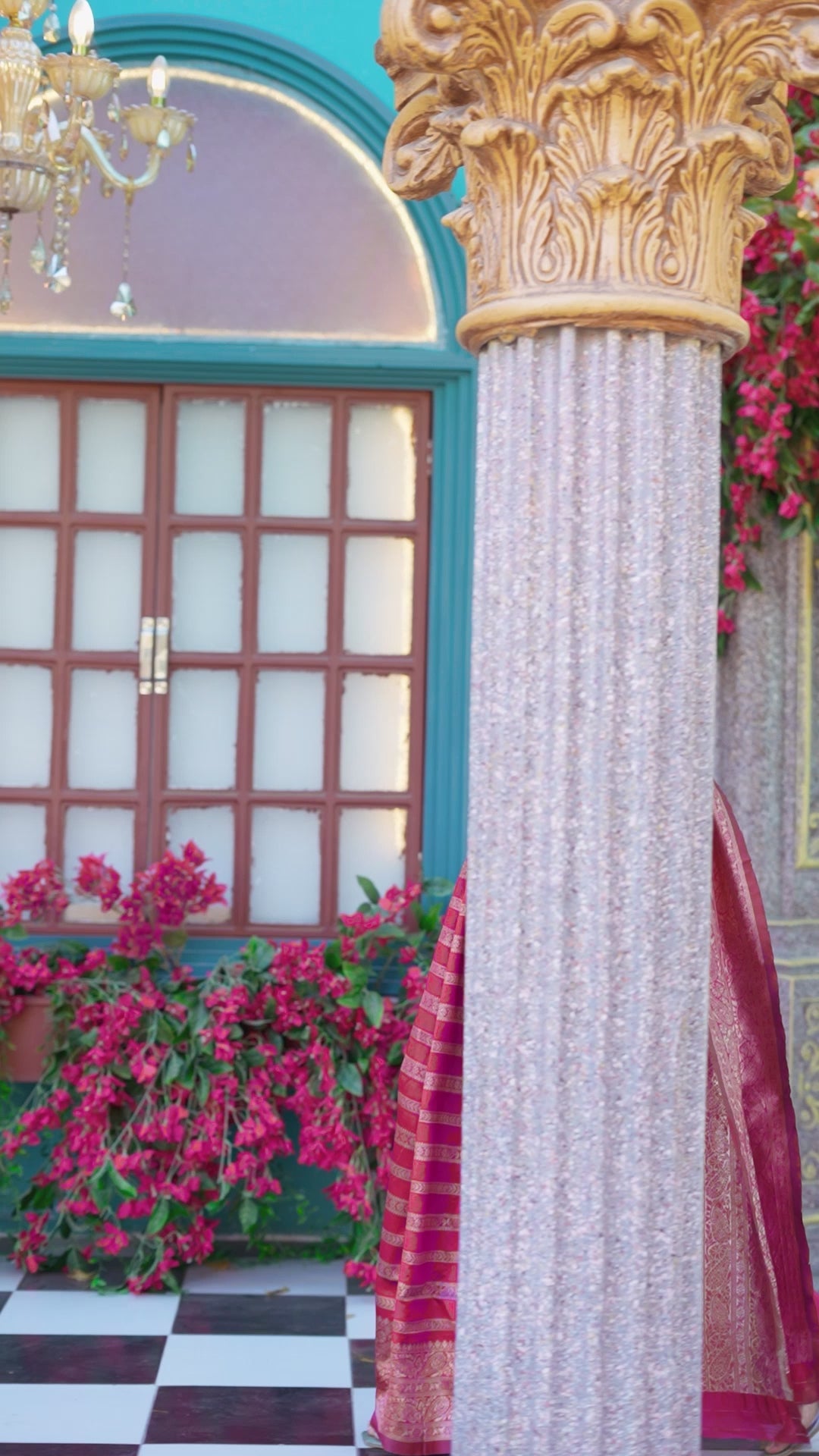 Magenta Banarasi Soft Silk Saree with Traditional Gold Zari Border