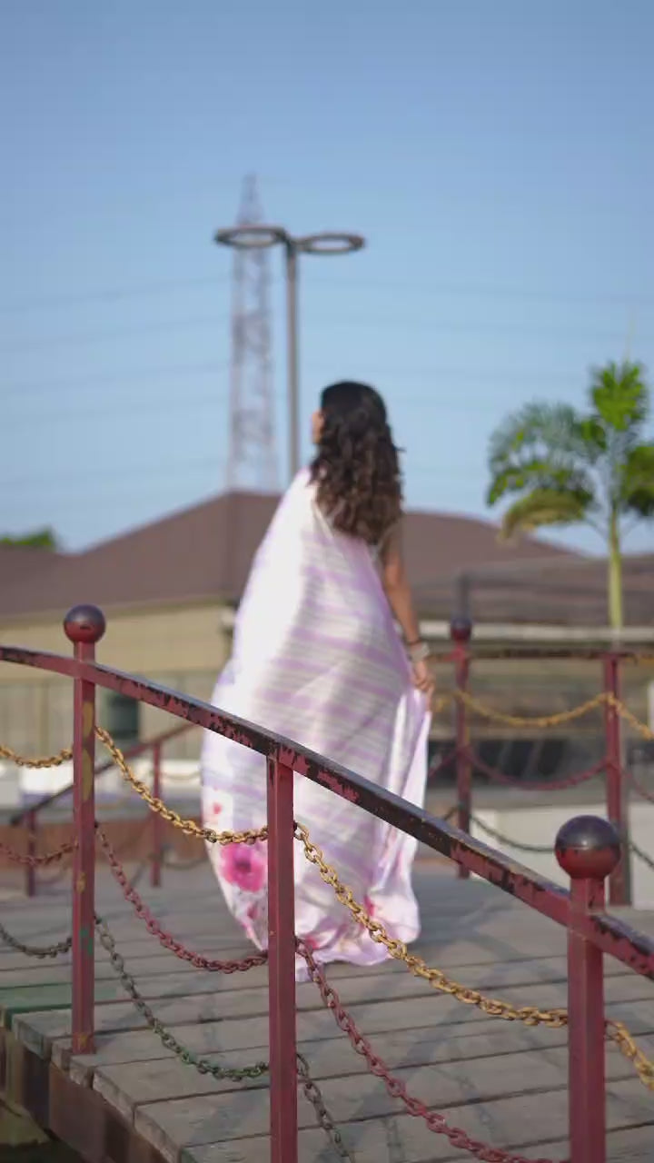 Floral Satin Saree Vibrance in Every Drape