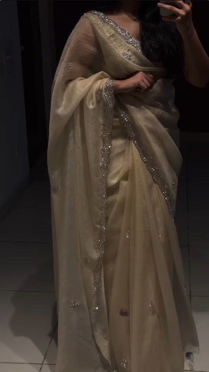 Timeless Elegance in Organza Sartin with Zarkan Work