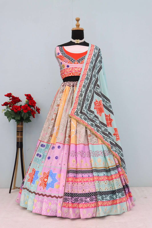 Pastel Elegance Printed Lehenga Choli