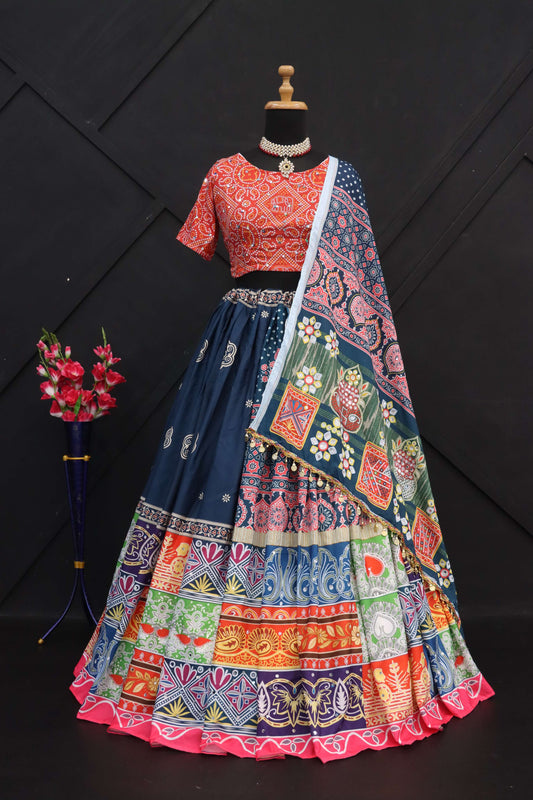Vibrant Aura Multicolor Printed Lehenga Choli