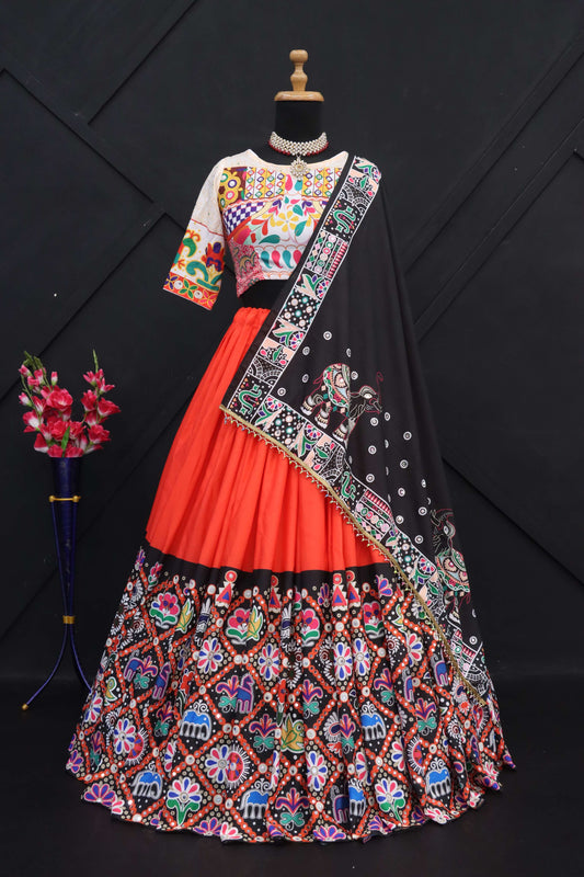 Elegant Tribal Fusion Printed Lehenga Choli