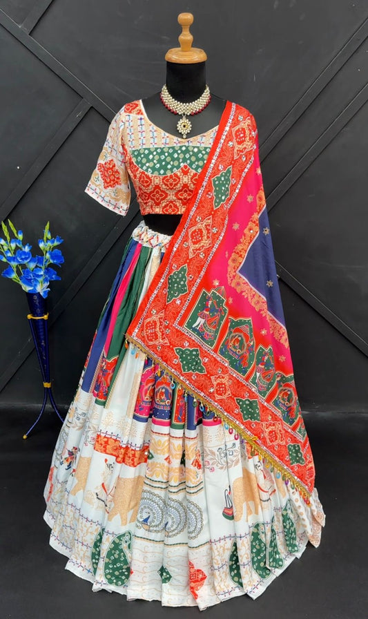 Royal Folk Art Printed Navratri Lehenga Choli
