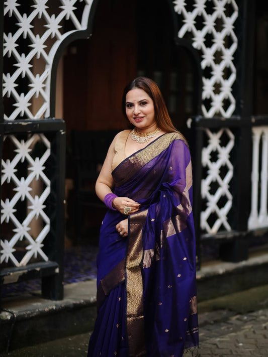 Regal Purple Grace with Antique Golden Border Drape