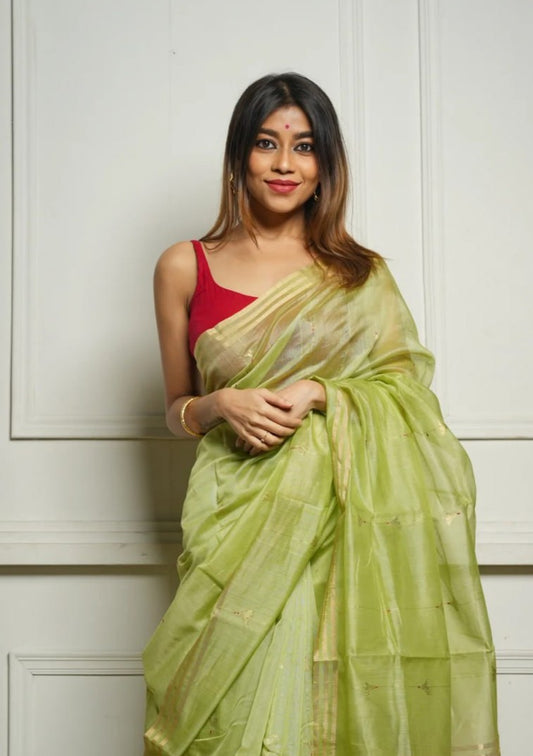 Soft Linen Cotton Silk Jacquard Border Saree