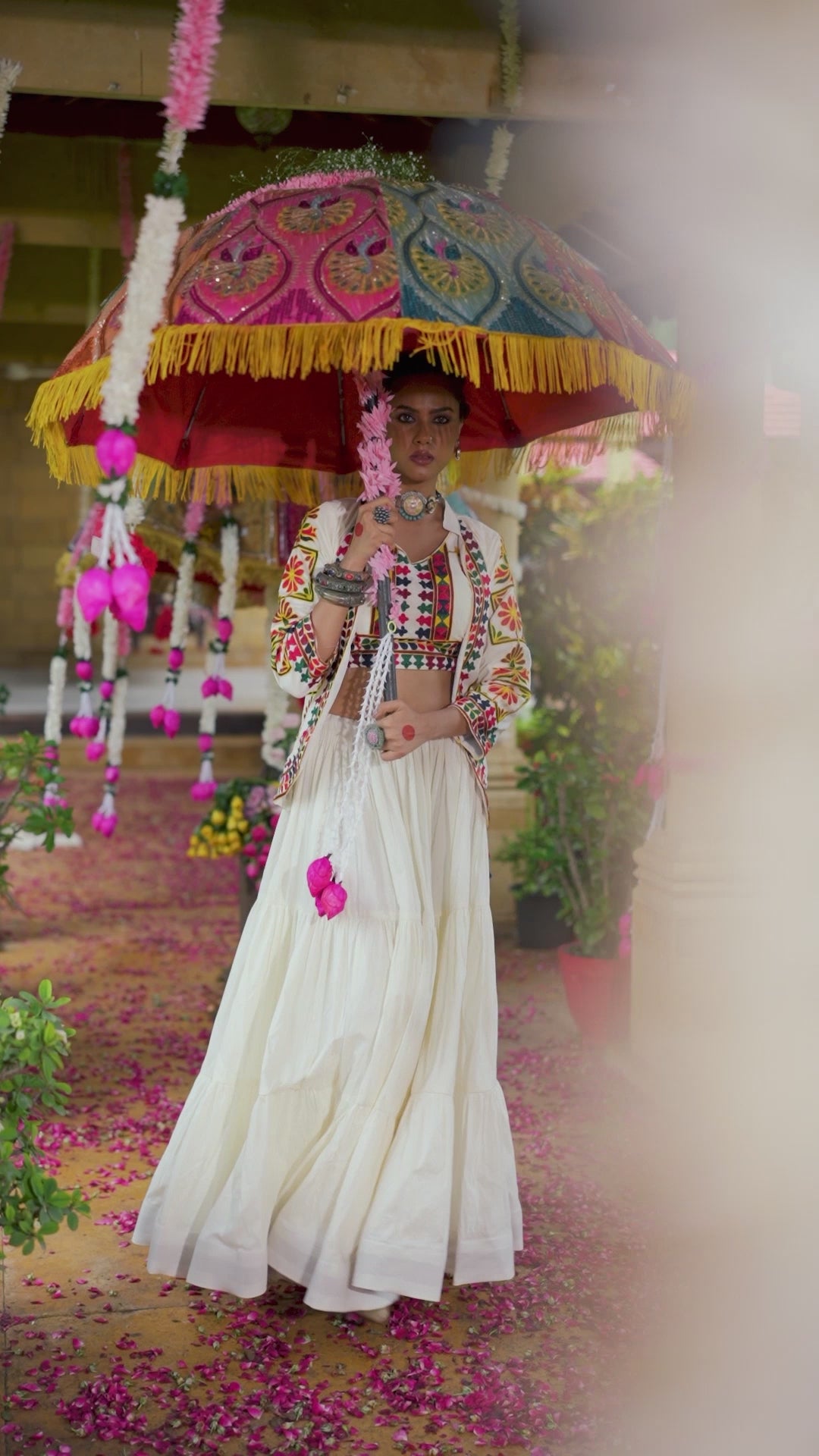 EXCLUSIVE DESIGNER LEHENGA, BLOUSE & KOTI SET